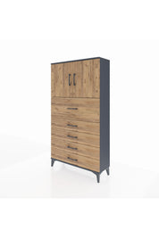 Arges Dolap 2 Raflı 5 Çekmeceli 2 Kapaklı 88x30x163 - S21M158V6A