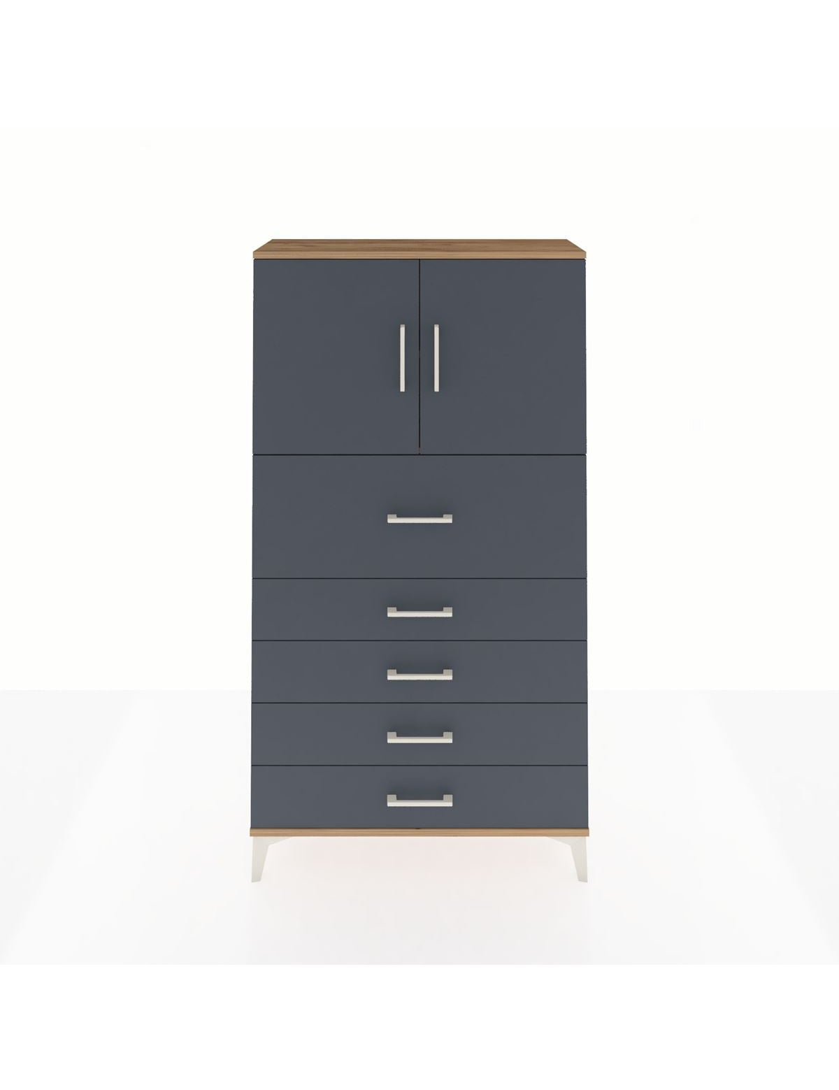 Arges Dolap 2 Raflı 5 Çekmeceli 2 Kapaklı 88x30x163 - S21M158V8A