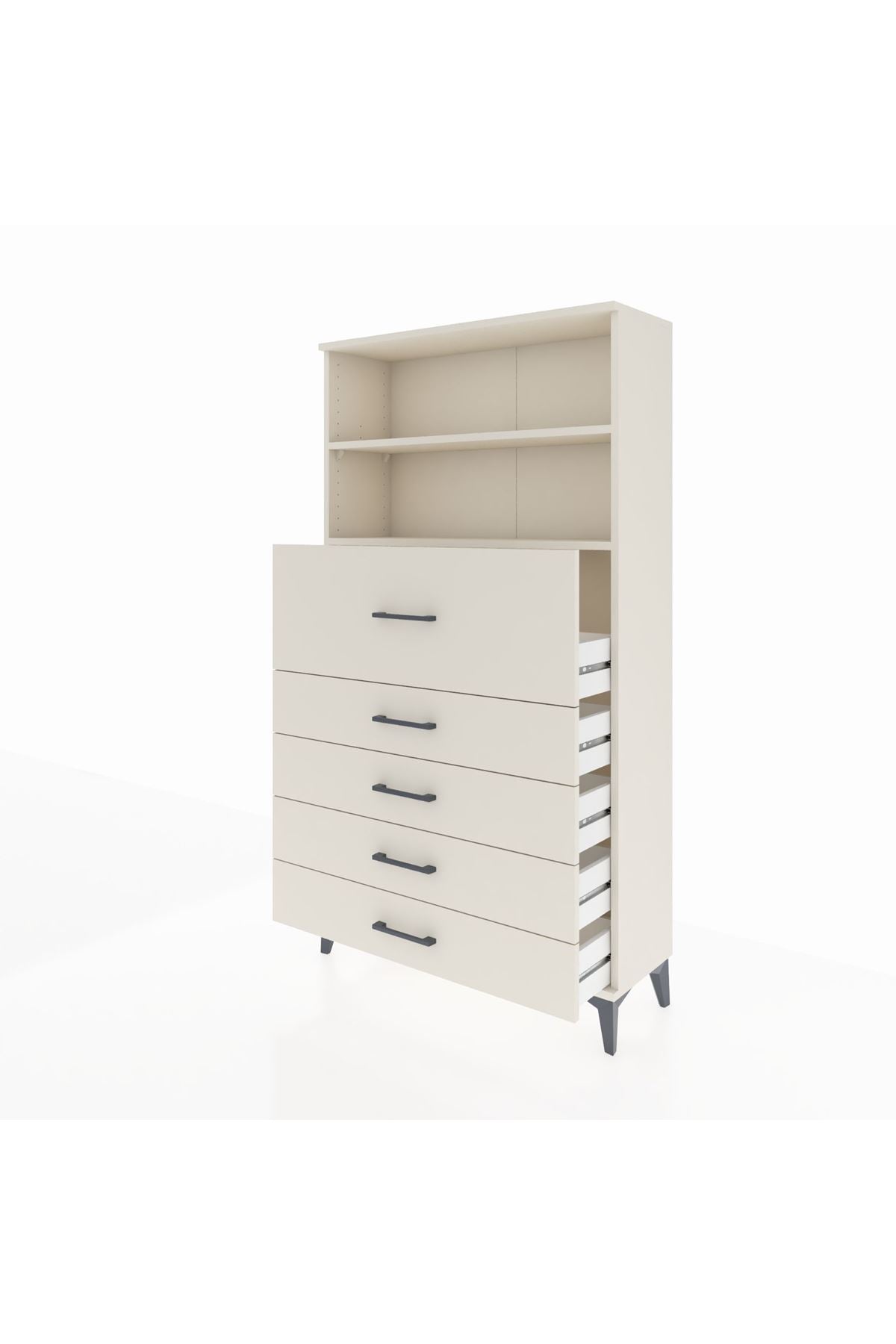 Arges Dolap 2 Raflı 5 Çekmeceli 88x30x163 - S21M159V1A
