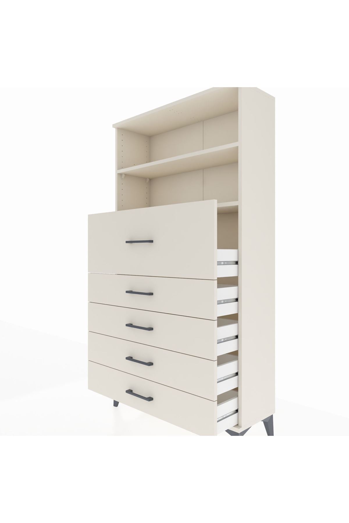 Arges Dolap 2 Raflı 5 Çekmeceli 88x30x163 - S21M159V1A