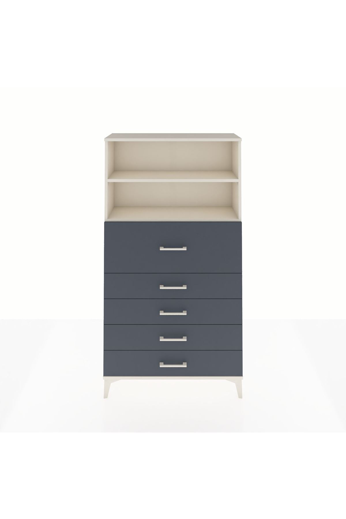 Arges Dolap 2 Raflı 5 Çekmeceli 88x30x163 - S21M159V2A