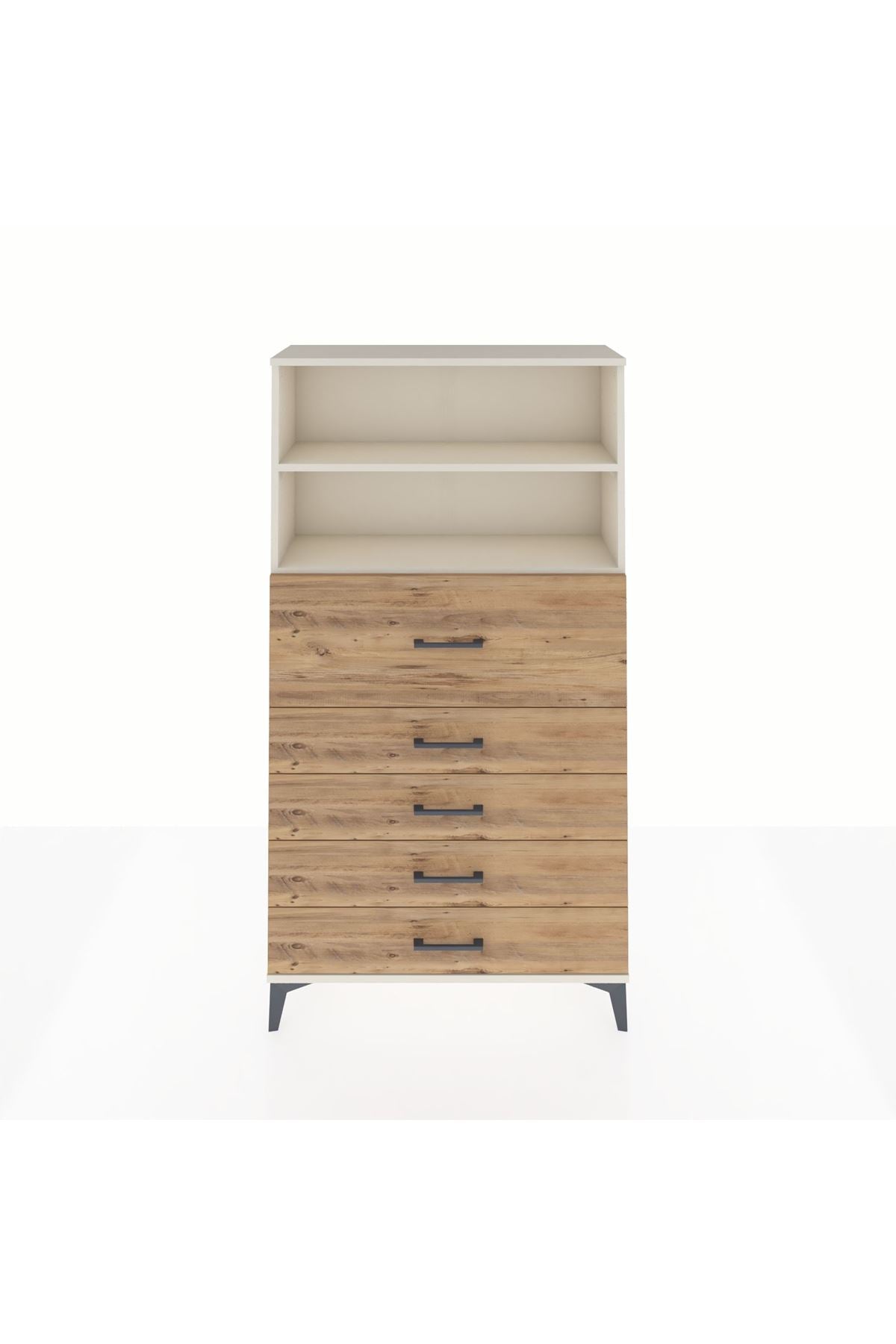 Arges Dolap 2 Raflı 5 Çekmeceli 88x30x163 - S21M159V3A