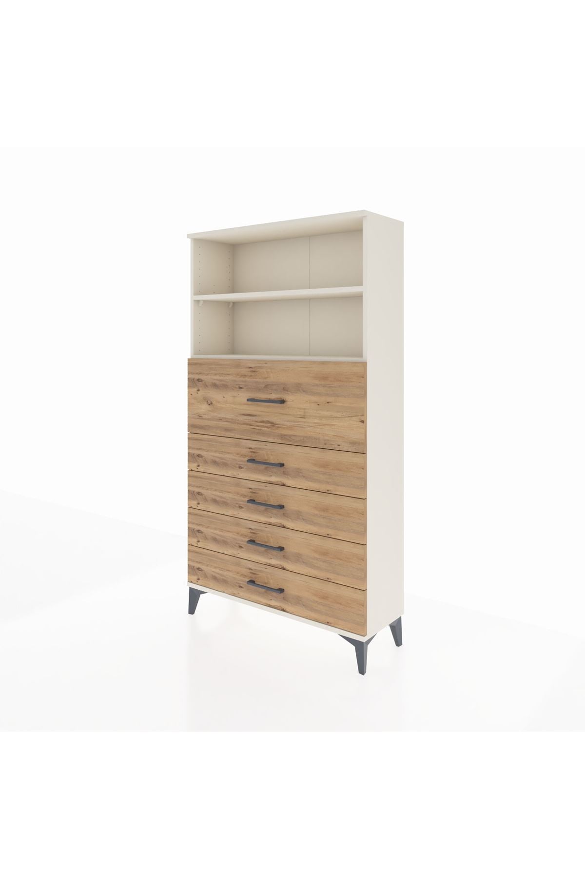 Arges Dolap 2 Raflı 5 Çekmeceli 88x30x163 - S21M159V3A