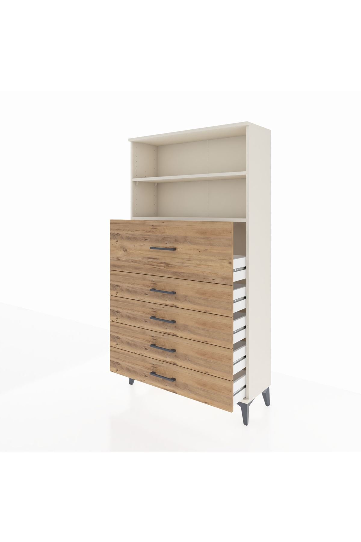 Arges Dolap 2 Raflı 5 Çekmeceli 88x30x163 - S21M159V3A