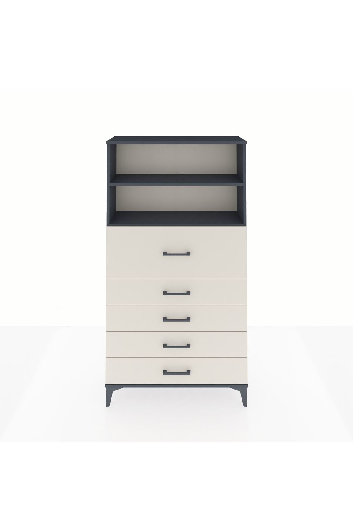 Arges Dolap 2 Raflı 5 Çekmeceli 88x30x163 - S21M159V4A