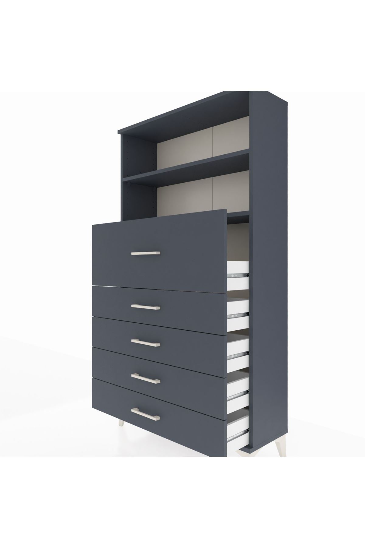 Arges Dolap 2 Raflı 5 Çekmeceli 88x30x163 - S21M159V5A