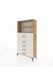 Arges Dolap 2 Raflı 5 Çekmeceli 88x30x163 - S21M159V7A