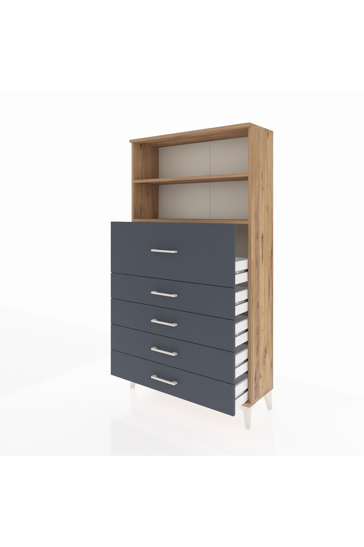 Arges Dolap 2 Raflı 5 Çekmeceli 88x30x163 - S21M159V8A
