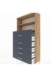 Arges Dolap 2 Raflı 5 Çekmeceli 88x30x163 - S21M159V8A