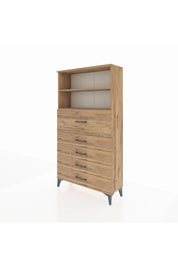 Arges Dolap 2 Raflı 5 Çekmeceli 88x30x163 - S21M159V9A