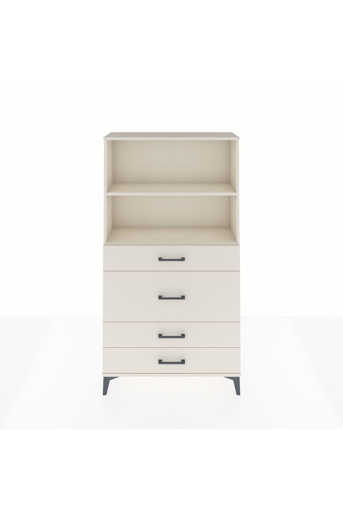 Arges Dolap 2 Raflı 4 Çekmeceli 88x30x163 - S21M161V1A