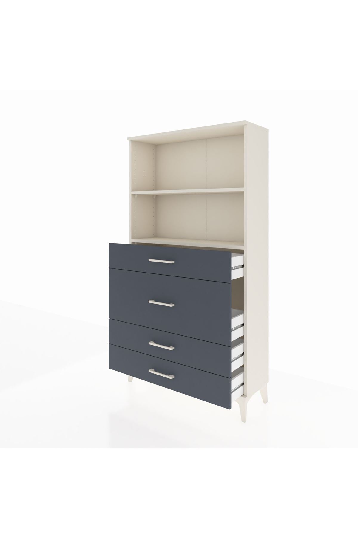 Arges Dolap 2 Raflı 4 Çekmeceli 88x30x163 - S21M161V2A