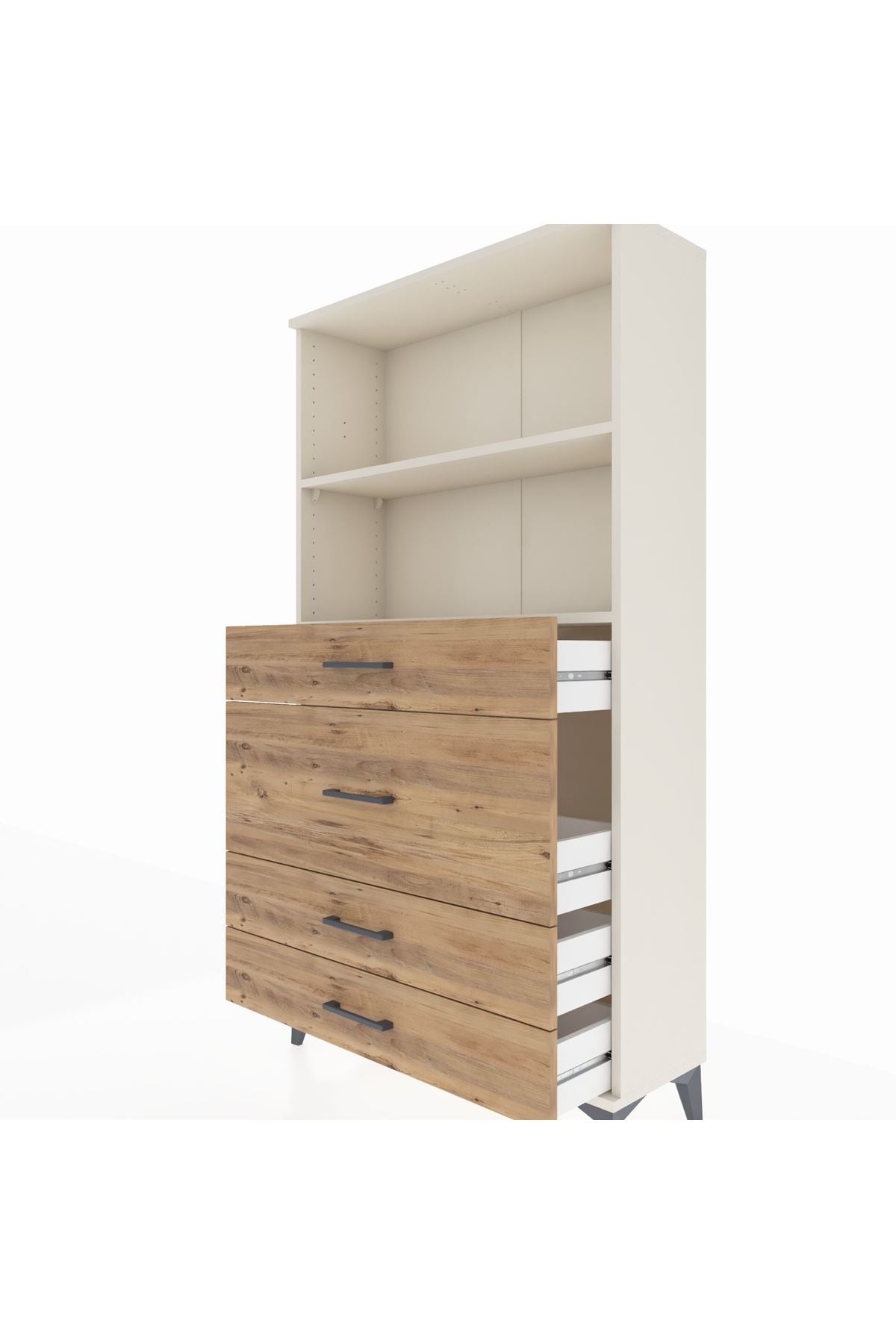 Arges Dolap 2 Raflı 4 Çekmeceli 88x30x163 - S21M161V3A