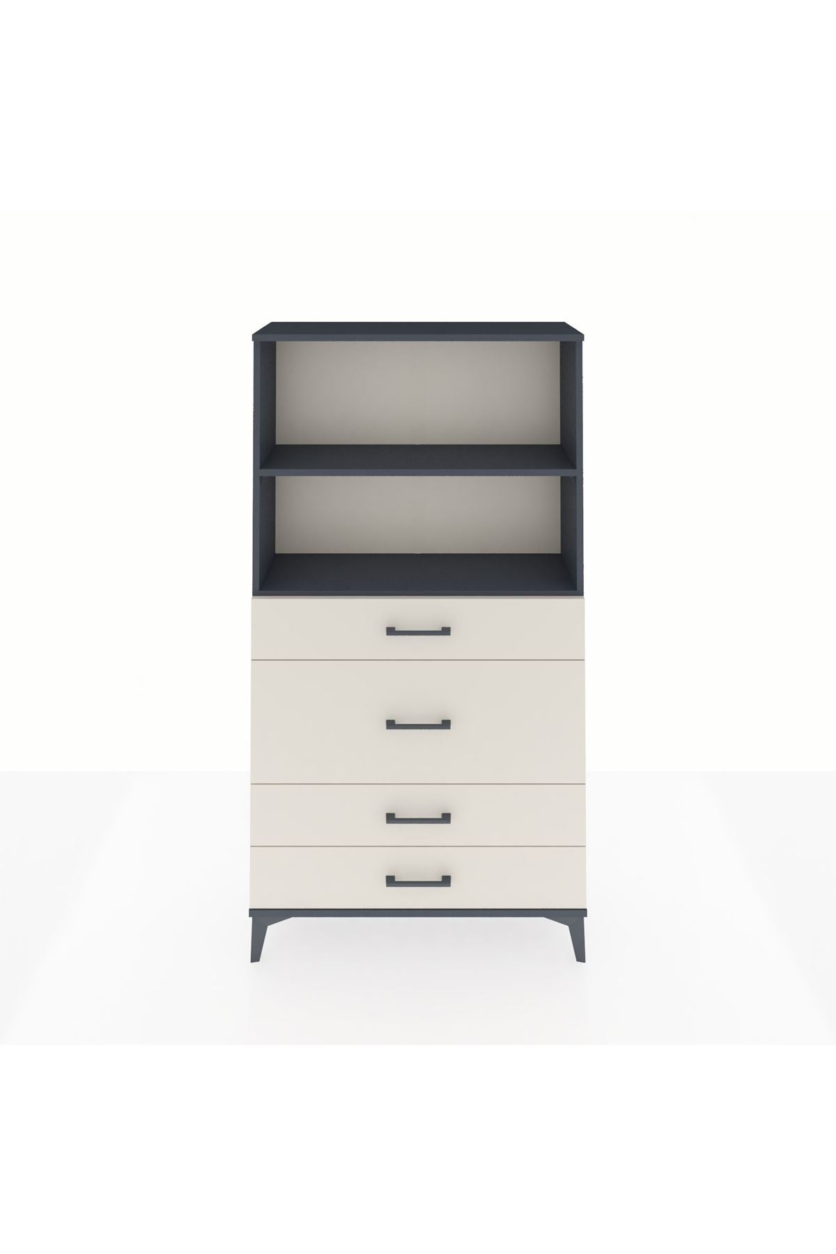 Arges Dolap 2 Raflı 4 Çekmeceli 88x30x163 - S21M161V4A
