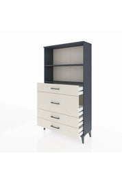 Arges Dolap 2 Raflı 4 Çekmeceli 88x30x163 - S21M161V4A