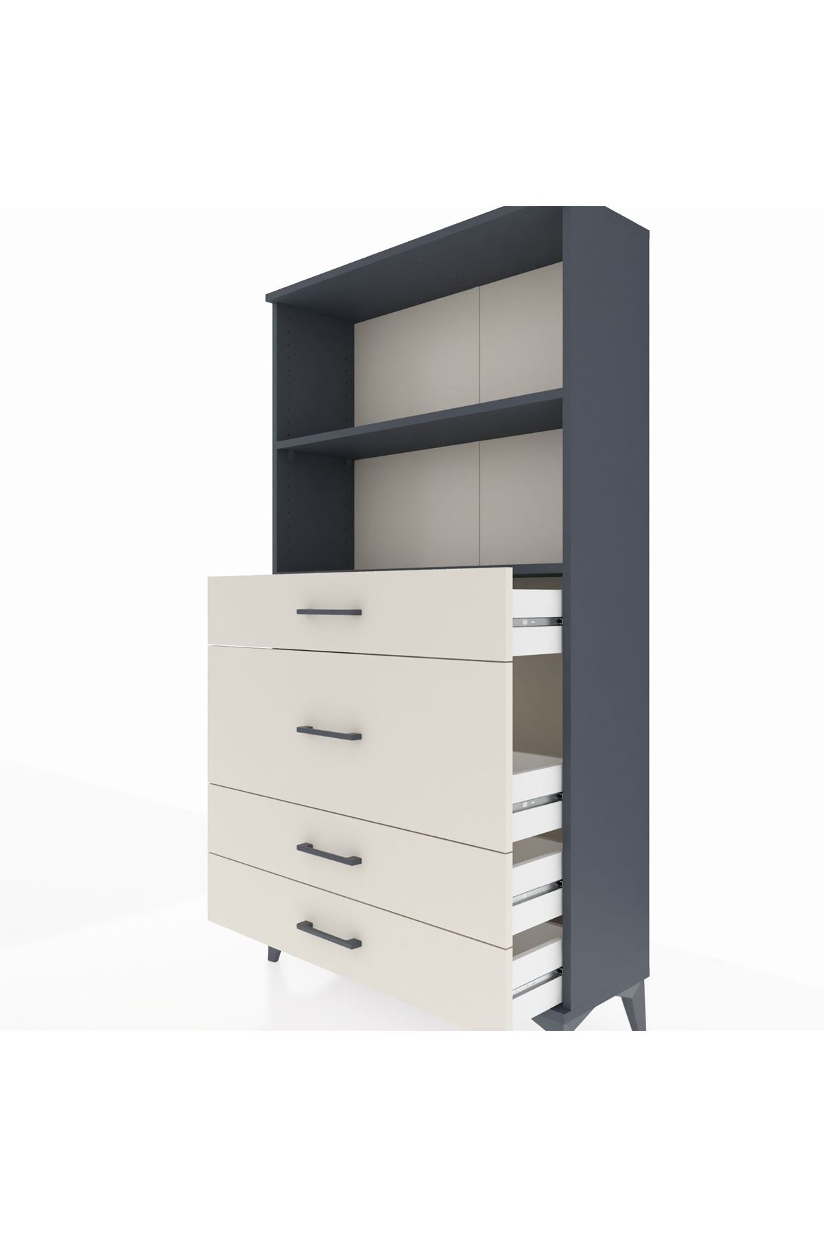 Arges Dolap 2 Raflı 4 Çekmeceli 88x30x163 - S21M161V4A