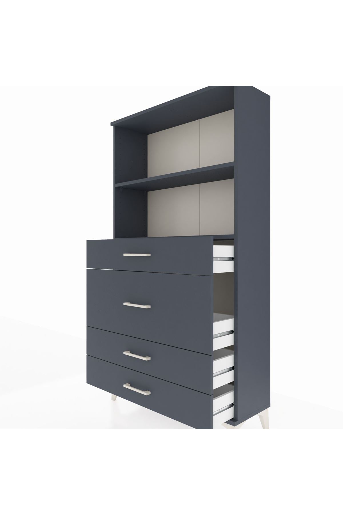 Arges Dolap 2 Raflı 4 Çekmeceli 88x30x163 - S21M161V5A