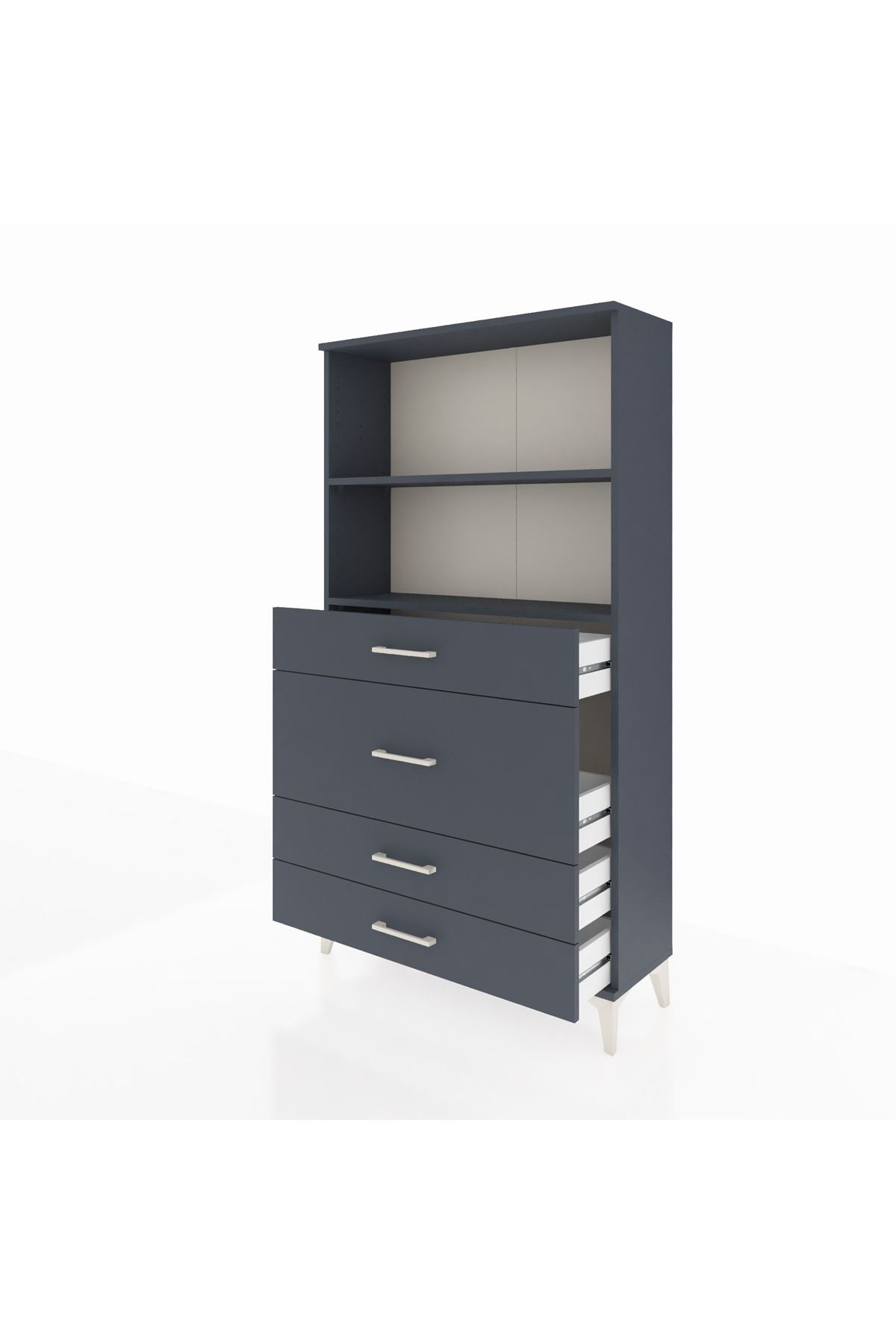 Arges Dolap 2 Raflı 4 Çekmeceli 88x30x163 - S21M161V5A