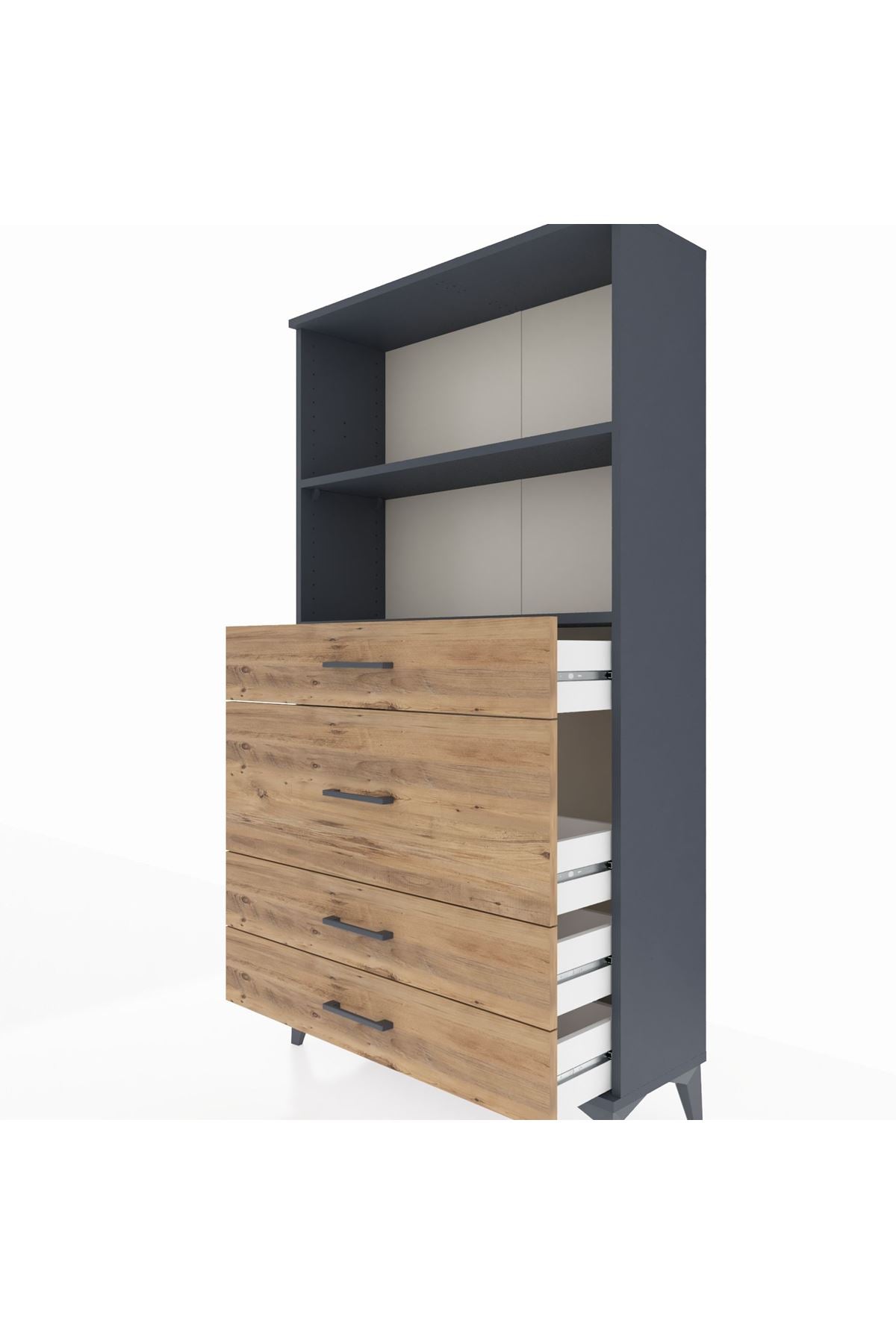 Arges Dolap 2 Raflı 4 Çekmeceli 88x30x163 - S21M161V6A