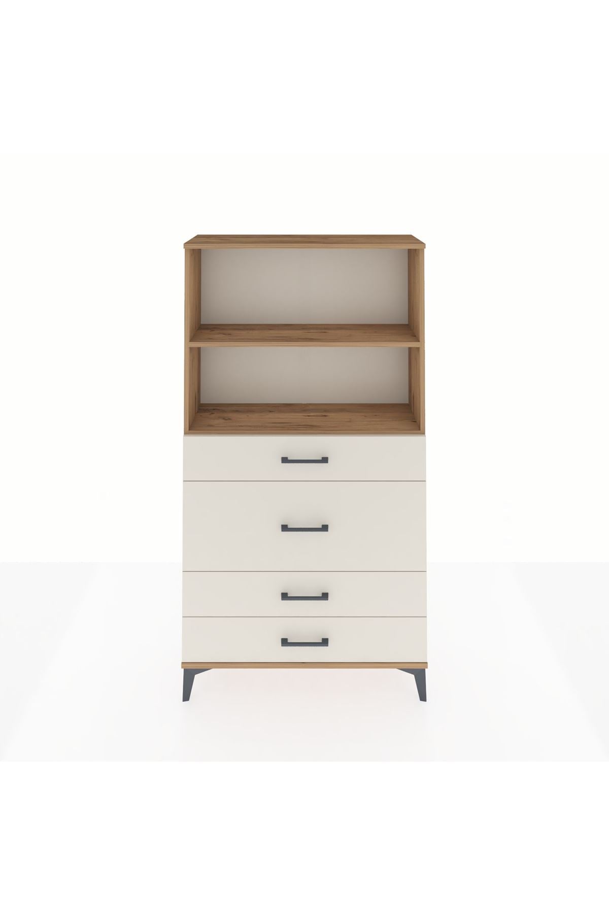 Arges Dolap 2 Raflı 4 Çekmeceli 88x30x163 - S21M161V7A