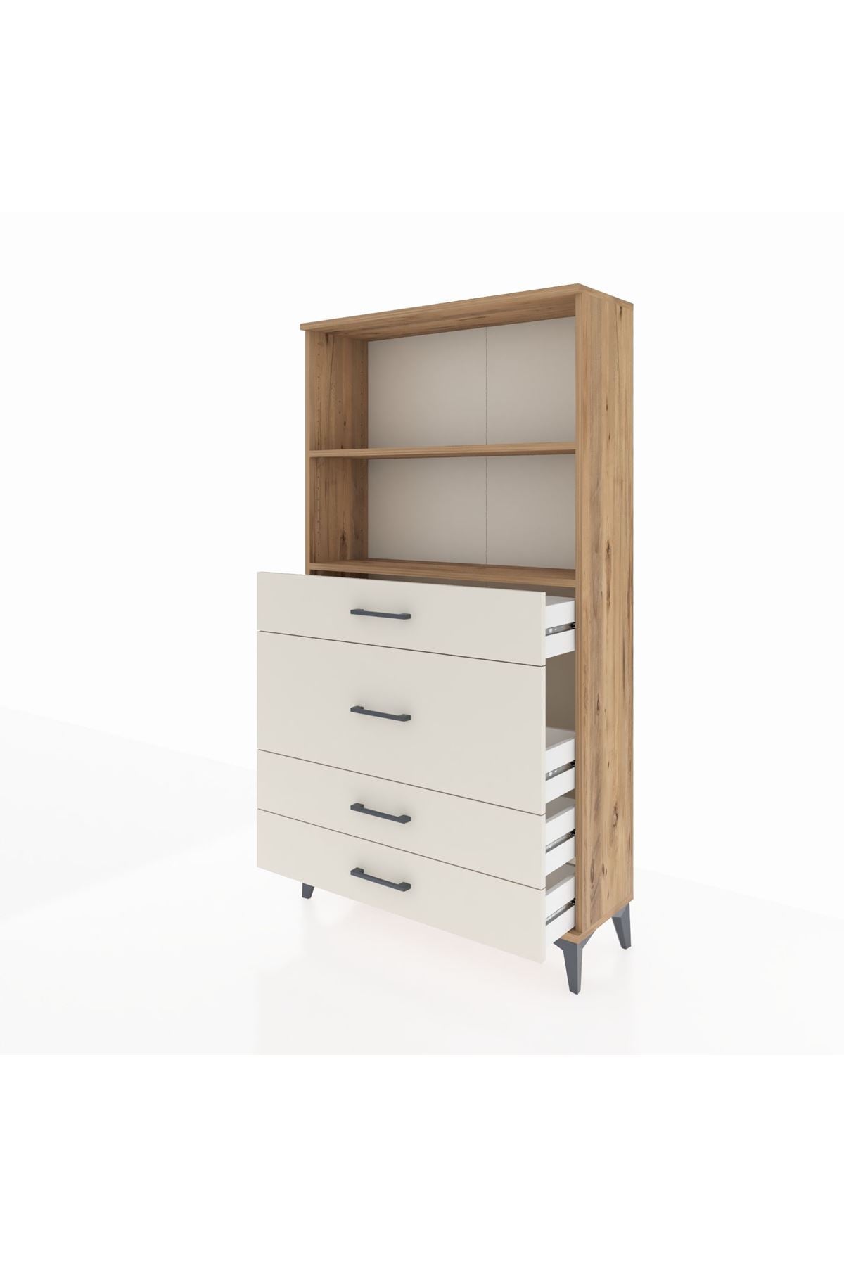 Arges Dolap 2 Raflı 4 Çekmeceli 88x30x163 - S21M161V7A
