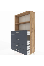 Arges Dolap 2 Raflı 4 Çekmeceli 88x30x163 - S21M161V8A