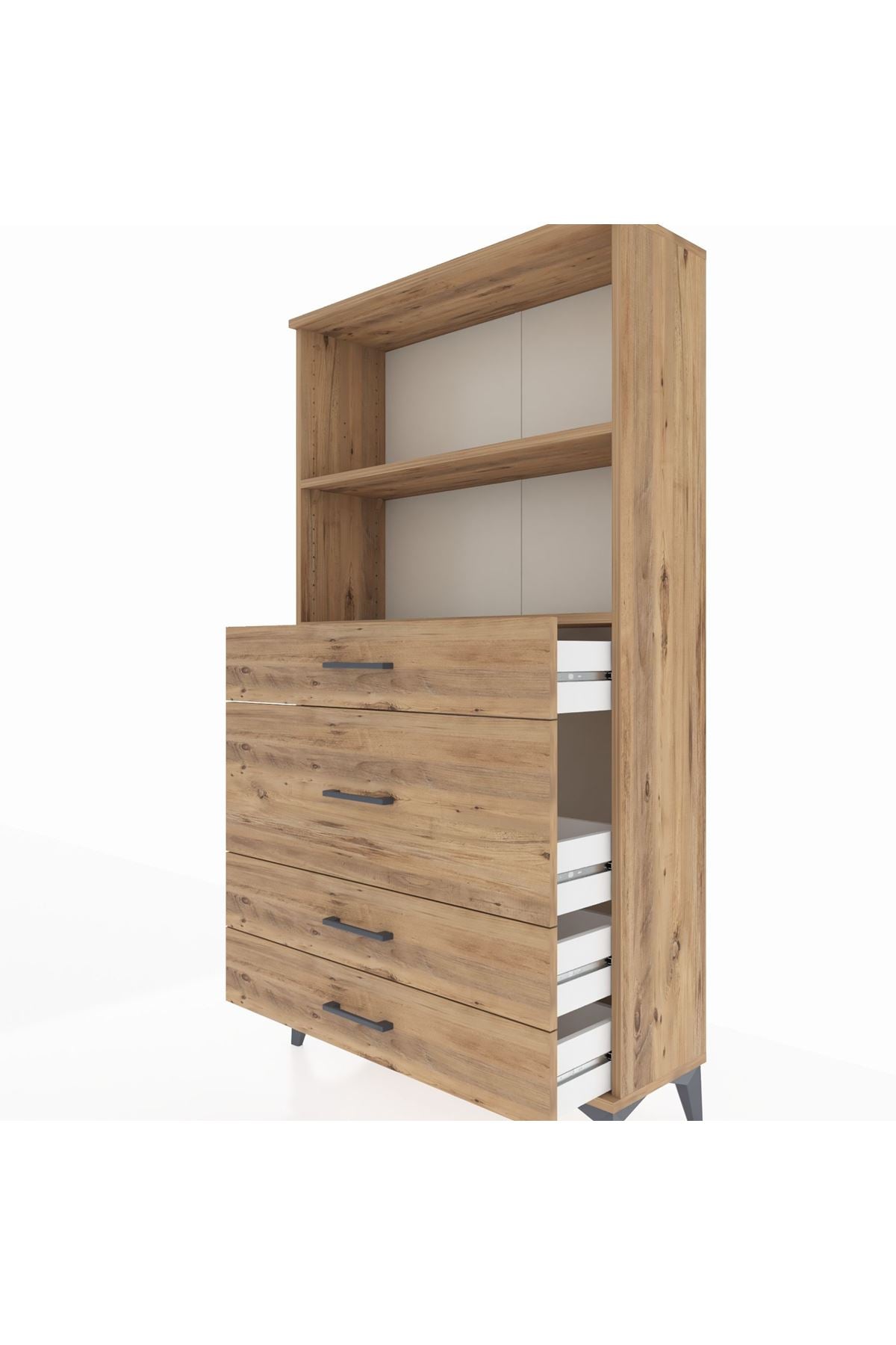 Arges Dolap 2 Raflı 4 Çekmeceli 88x30x163 - S21M161V9A