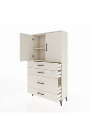 Arges Dolap 2 Raflı 4 Çekmeceli 2 Kapaklı 88x30x163 - S21M162V1A