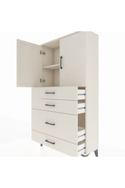 Arges Dolap 2 Raflı 4 Çekmeceli 2 Kapaklı 88x30x163 - S21M162V1A