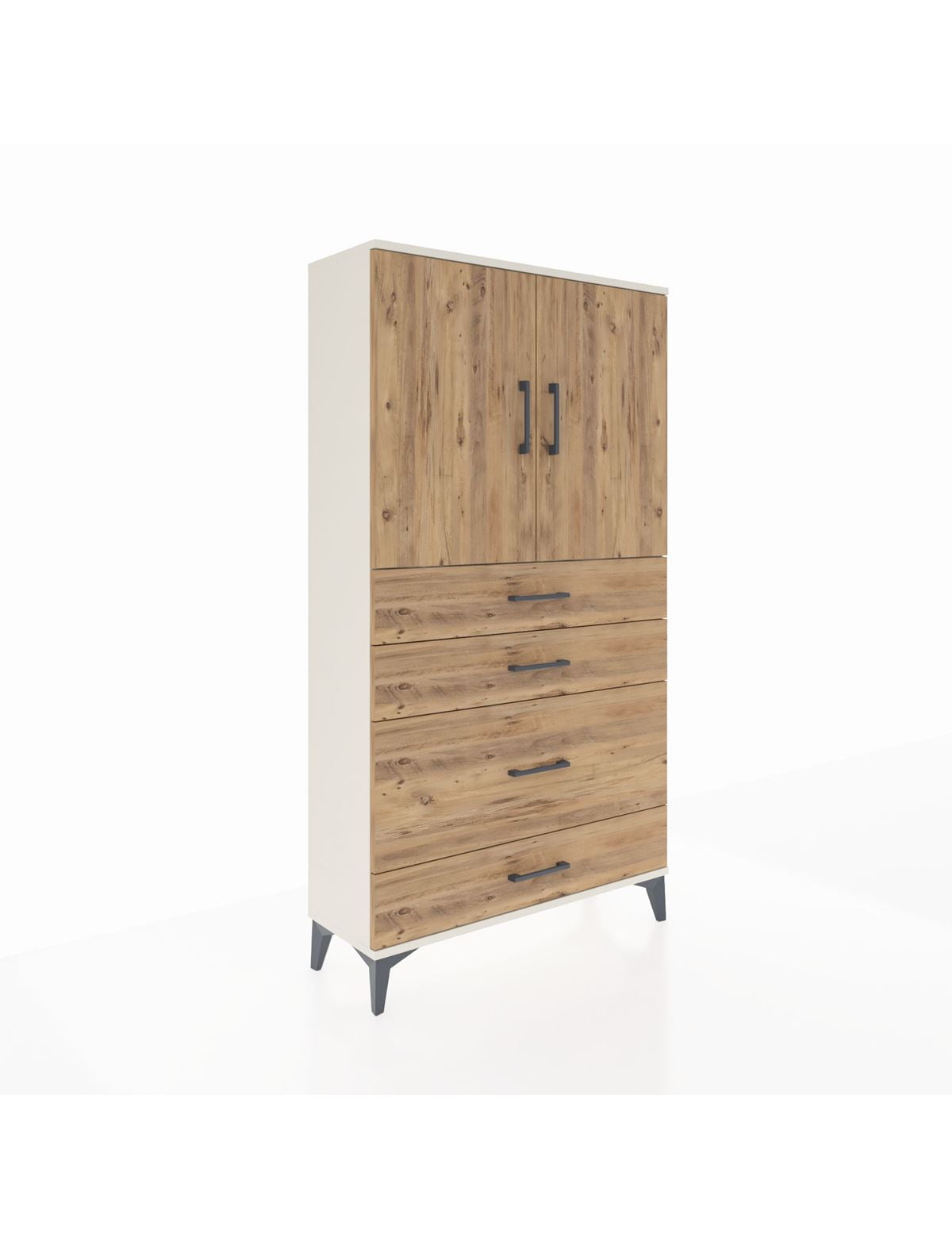 Arges Dolap 2 Raflı 4 Çekmeceli 2 Kapaklı 88x30x163 - S21M162V3A