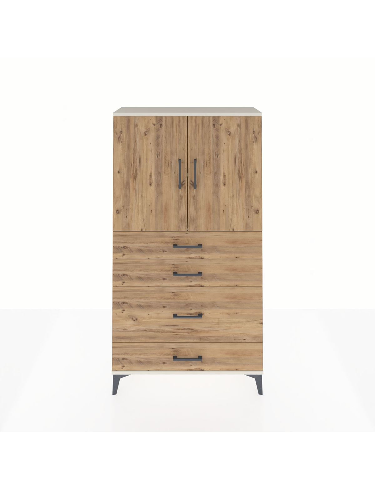 Arges Dolap 2 Raflı 4 Çekmeceli 2 Kapaklı 88x30x163 - S21M162V3A