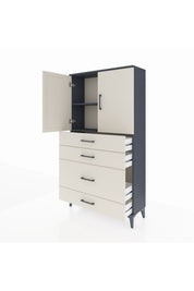 Arges Dolap 2 Raflı 4 Çekmeceli 2 Kapaklı 88x30x163 - S21M162V4A