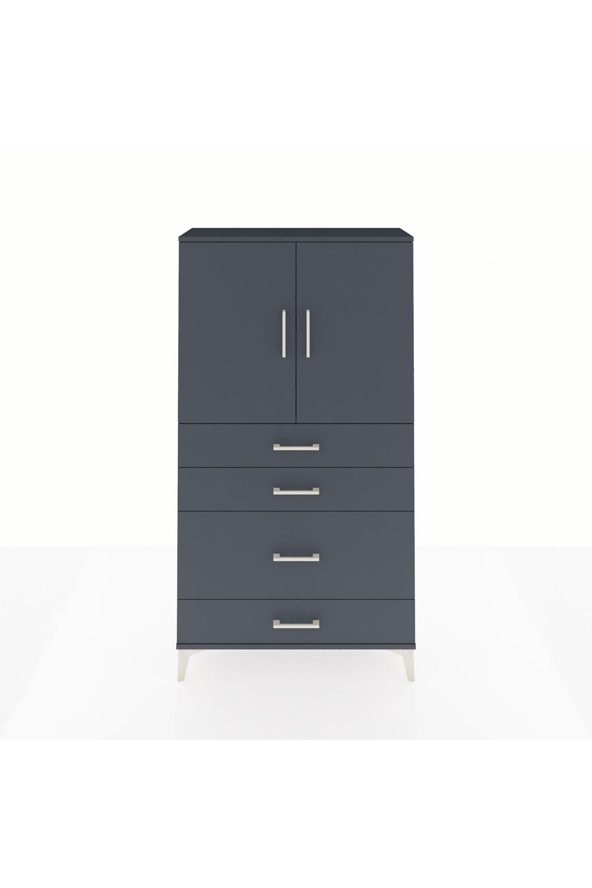 Arges Dolap 2 Raflı 4 Çekmeceli 2 Kapaklı 88x30x163 - S21M162V5A