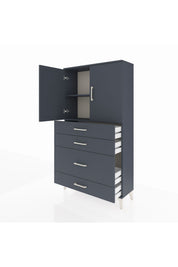 Arges Dolap 2 Raflı 4 Çekmeceli 2 Kapaklı 88x30x163 - S21M162V5A
