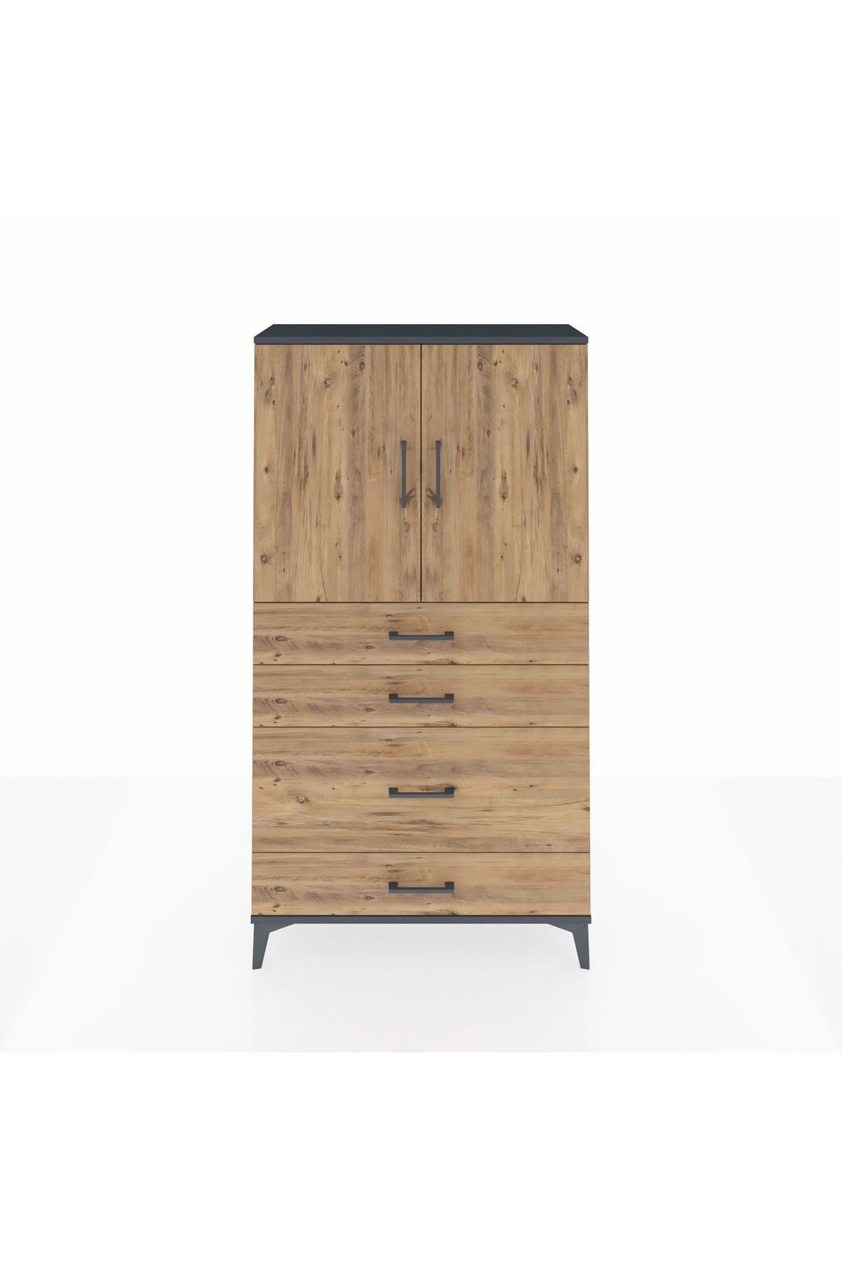 Arges Dolap 2 Raflı 4 Çekmeceli 2 Kapaklı 88x30x163 - S21M162V6A