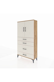 Arges Dolap 2 Raflı 4 Çekmeceli 2 Kapaklı 88x30x163 - S21M162V7A