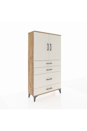 Arges Dolap 2 Raflı 4 Çekmeceli 2 Kapaklı 88x30x163 - S21M162V7A