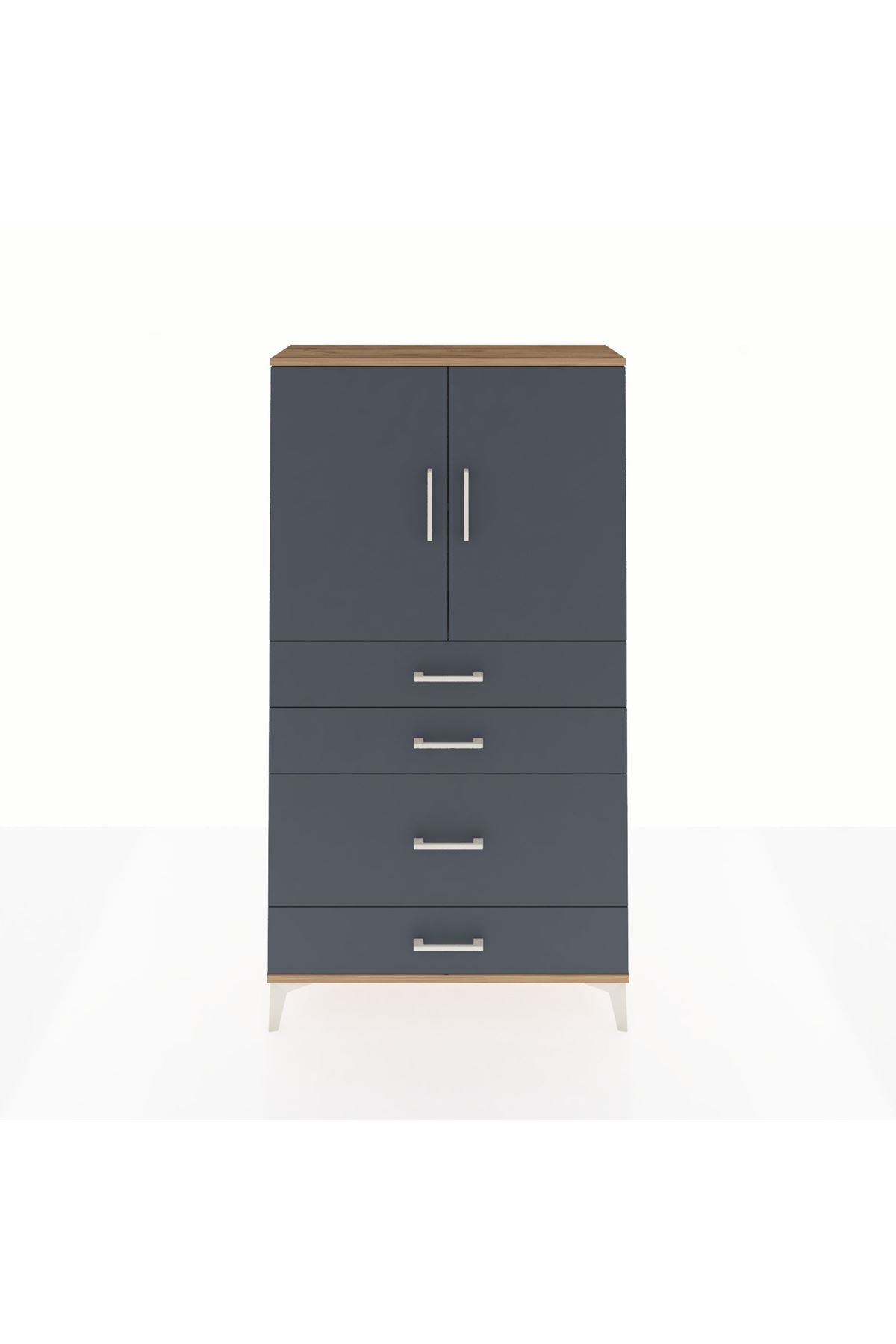 Arges Dolap 2 Raflı 4 Çekmeceli 2 Kapaklı 88x30x163 - S21M162V8A