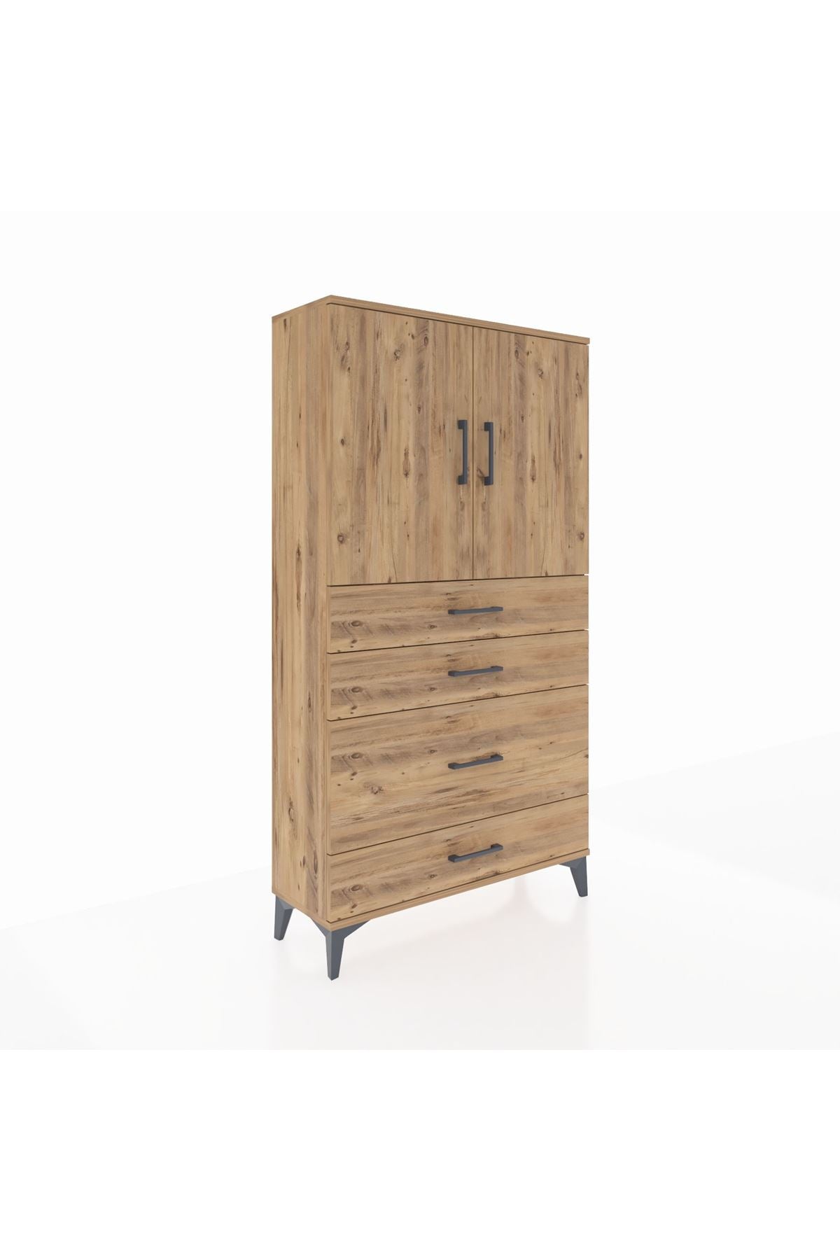 Arges Dolap 2 Raflı 4 Çekmeceli 2 Kapaklı 88x30x163 - S21M162V9A