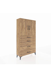 Arges Dolap 2 Raflı 4 Çekmeceli 2 Kapaklı 88x30x163 - S21M162V9A