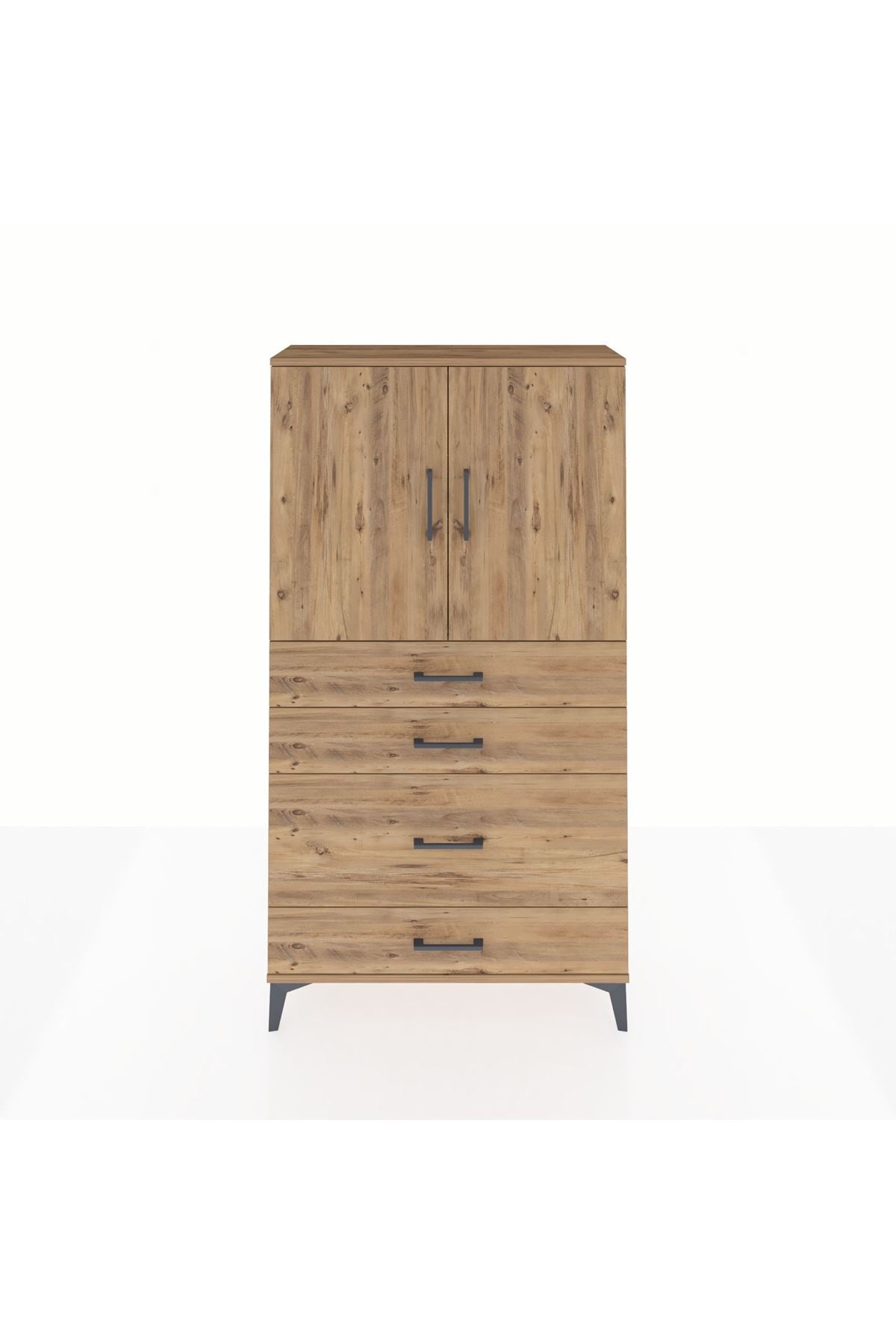 Arges Dolap 2 Raflı 4 Çekmeceli 2 Kapaklı 88x30x163 - S21M162V9A