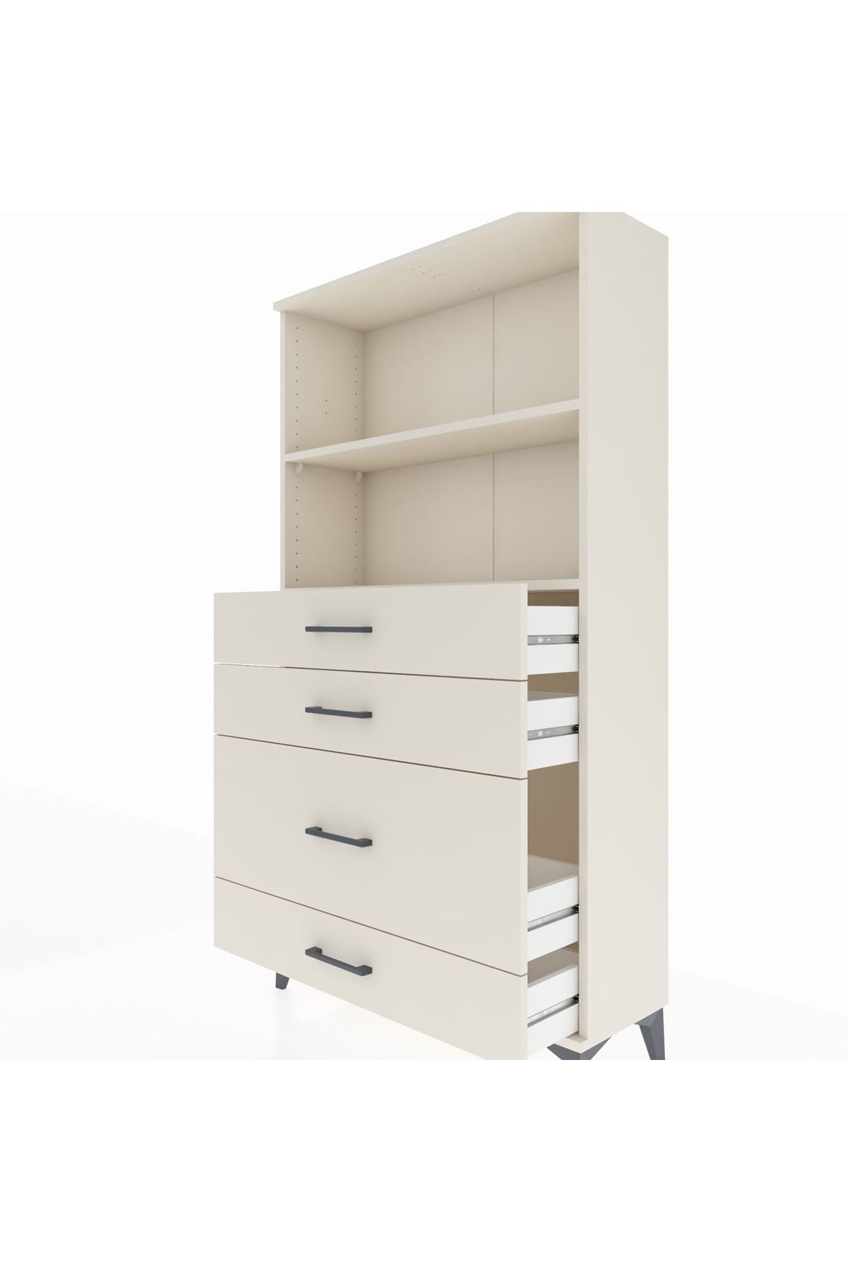 Arges Dolap 2 Raflı 4 Çekmeceli 88x30x163 - S21M163V1A