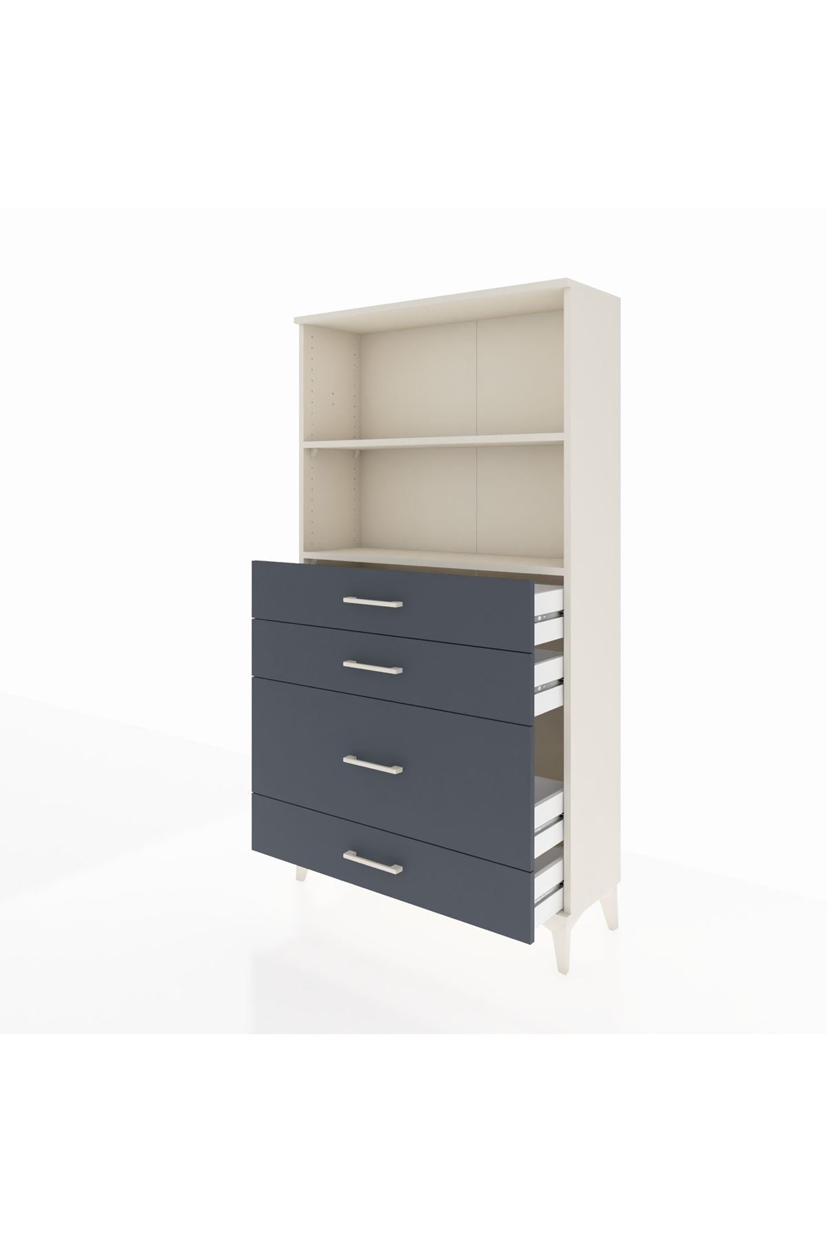 Arges Dolap 2 Raflı 4 Çekmeceli 88x30x163 - S21M163V2A