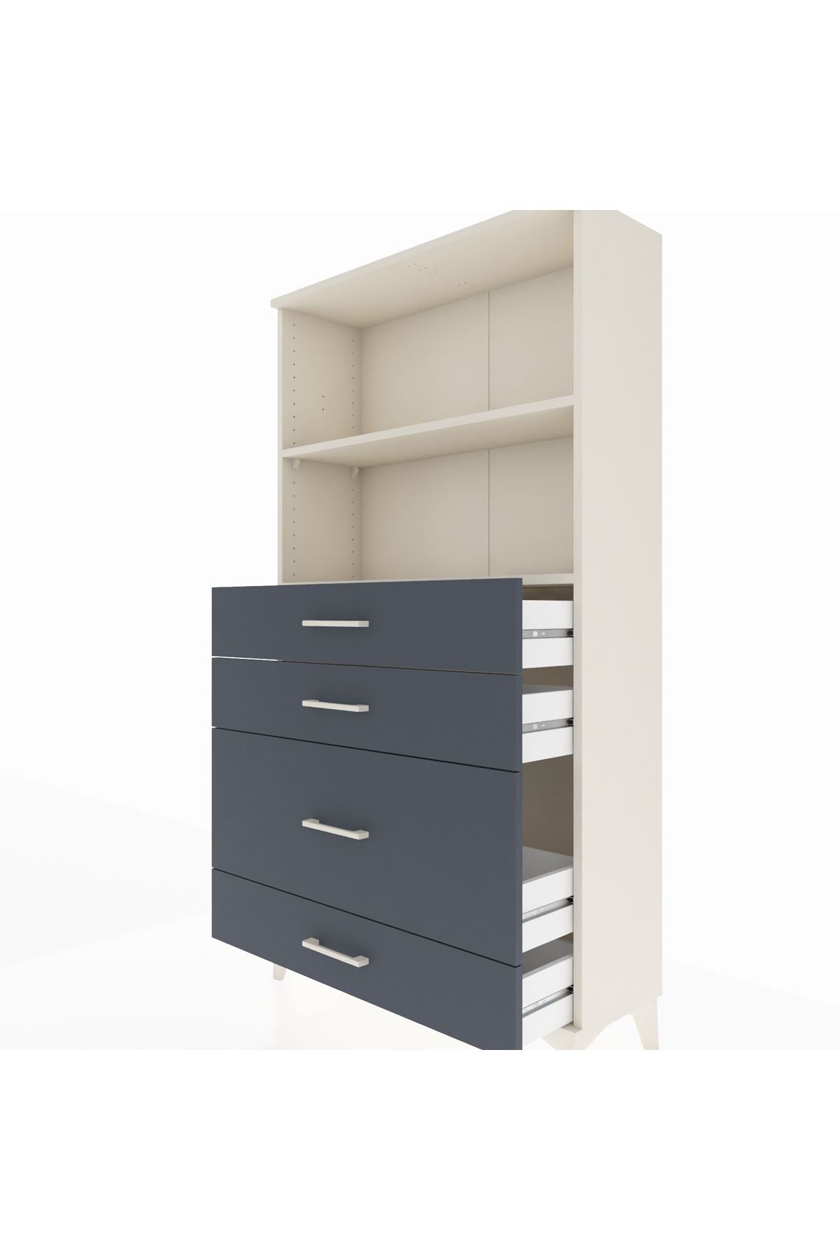 Arges Dolap 2 Raflı 4 Çekmeceli 88x30x163 - S21M163V2A