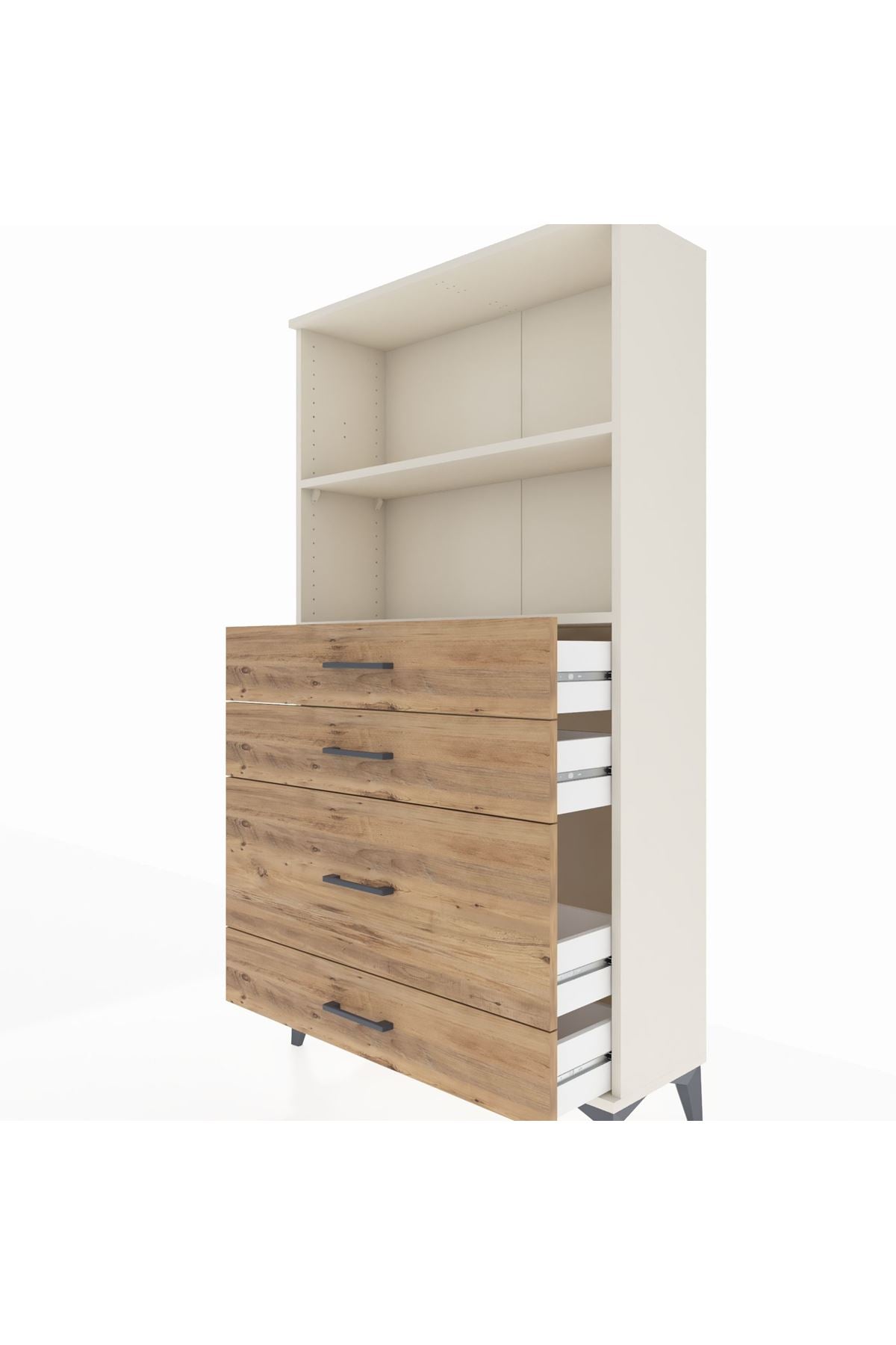 Arges Dolap 2 Raflı 4 Çekmeceli 88x30x163 - S21M163V3A