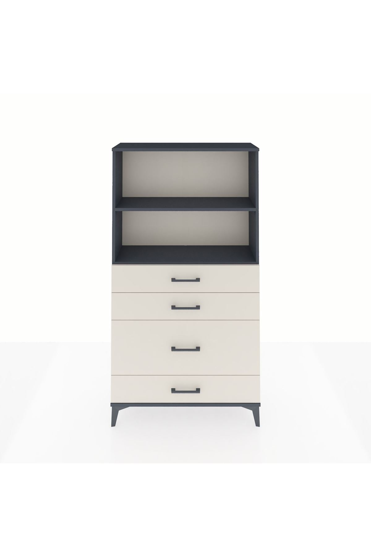 Arges Dolap 2 Raflı 4 Çekmeceli 88x30x163 - S21M163V4A