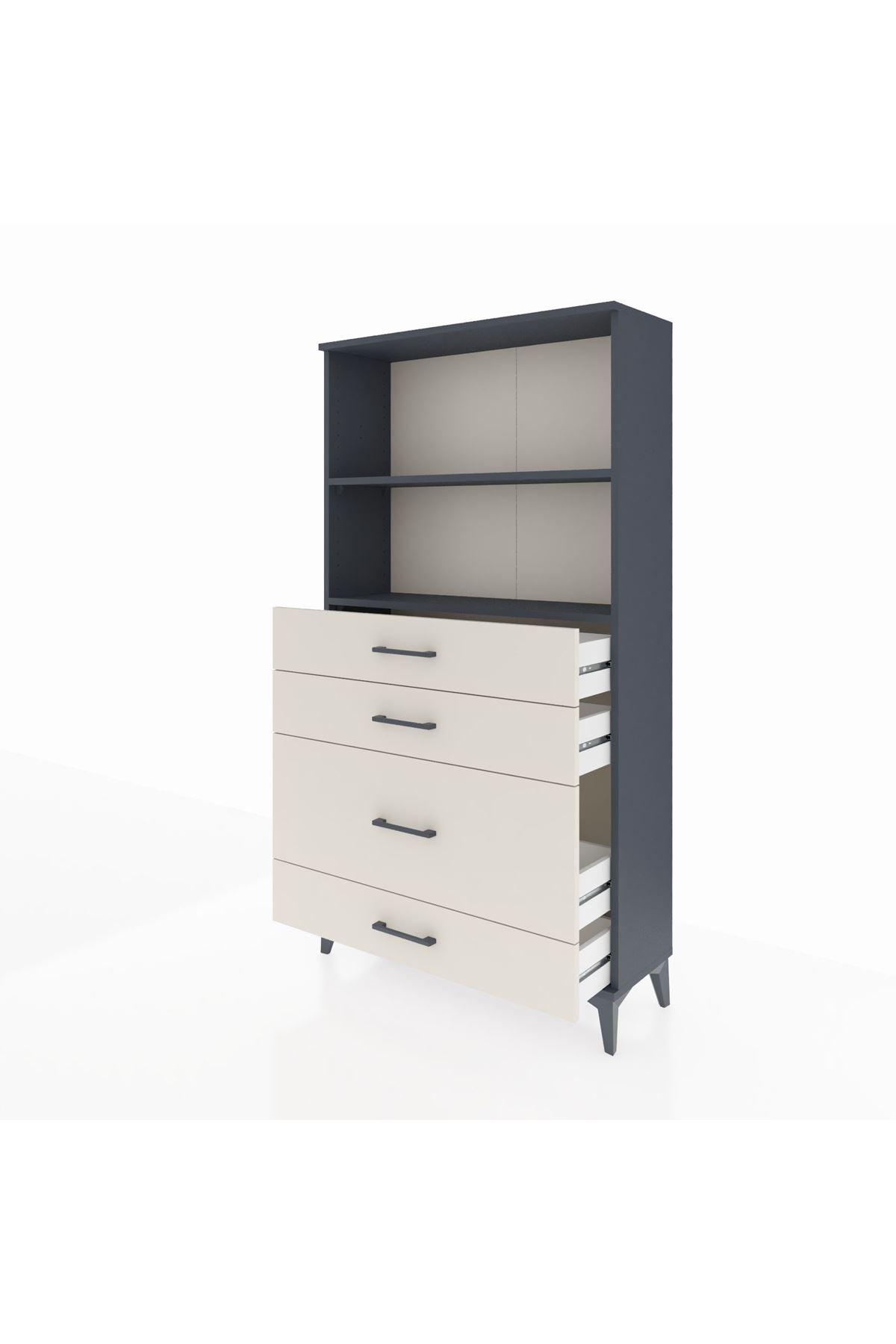 Arges Dolap 2 Raflı 4 Çekmeceli 88x30x163 - S21M163V4A