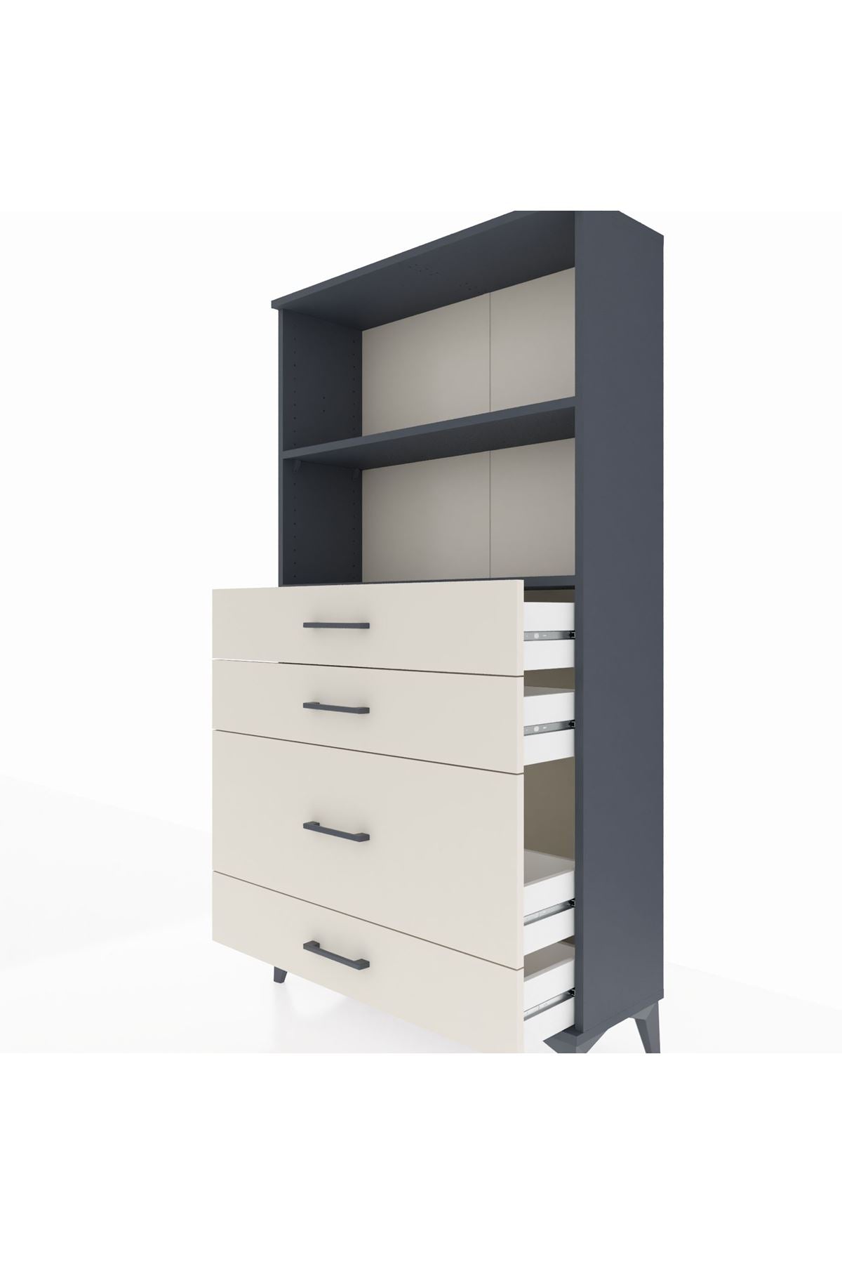 Arges Dolap 2 Raflı 4 Çekmeceli 88x30x163 - S21M163V4A
