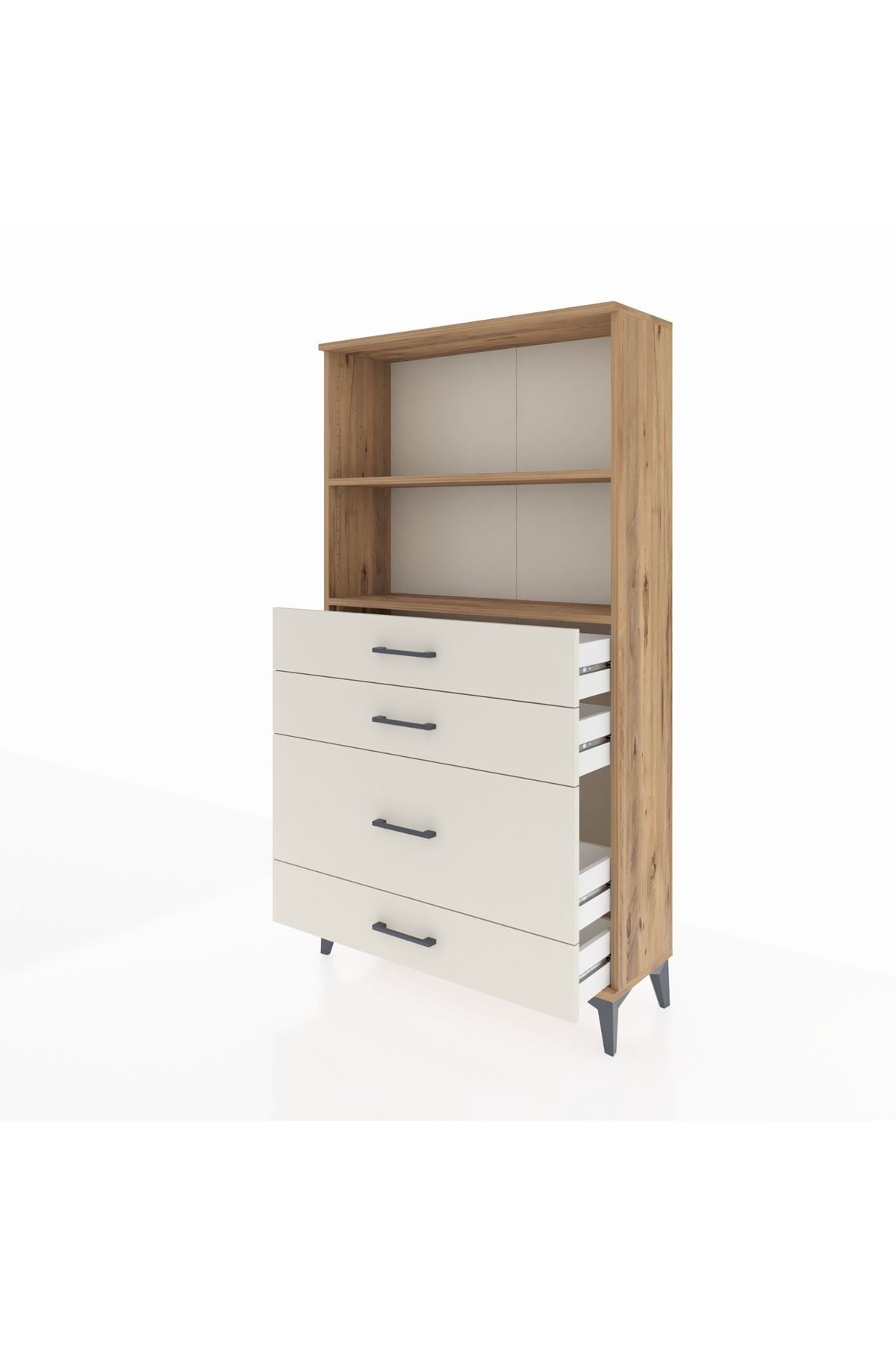 Arges Dolap 2 Raflı 4 Çekmeceli 88x30x163 - S21M163V7A