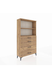 Arges Dolap 2 Raflı 4 Çekmeceli 88x30x163 - S21M163V9A